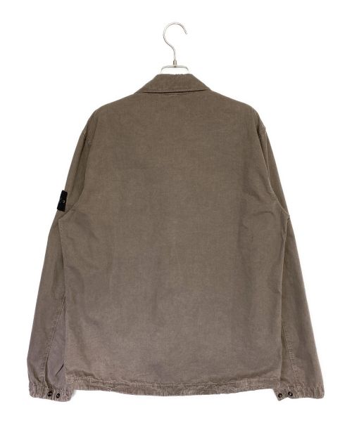STONE ISLAND（ストーンアイランド）STONE ISLAND (ストーンアイランド) OLD EFFECT BRUSHED COTTON OVERSHIRT オリーブ サイズ:Lの古着・服飾アイテム