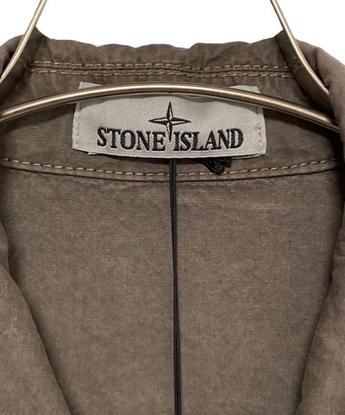 STONE ISLAND（ストーンアイランド）STONE ISLAND (ストーンアイランド) OLD EFFECT BRUSHED COTTON OVERSHIRT オリーブ サイズ:Lの古着・服飾アイテム