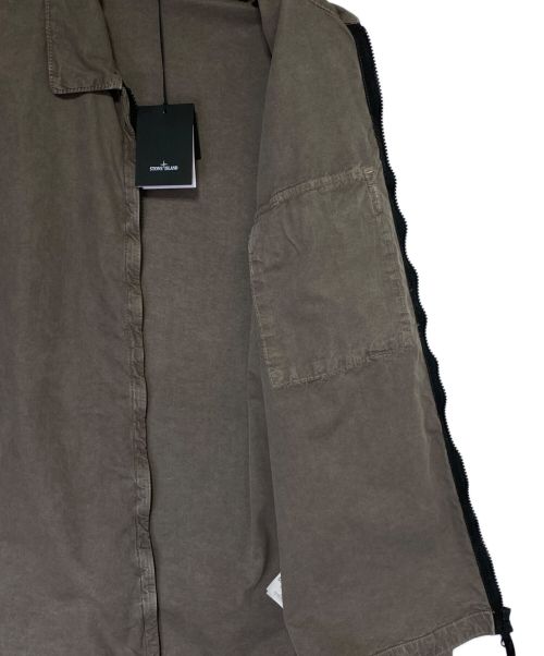 STONE ISLAND（ストーンアイランド）STONE ISLAND (ストーンアイランド) OLD EFFECT BRUSHED COTTON OVERSHIRT オリーブ サイズ:Lの古着・服飾アイテム