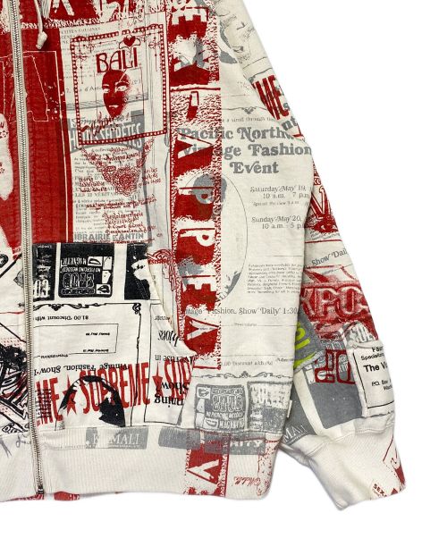 SUPREME（シュプリーム）SUPREME (シュプリーム) COLLAGE ZIP UP HOODED SWEATSHIRTS ホワイト サイズ:Lの古着・服飾アイテム