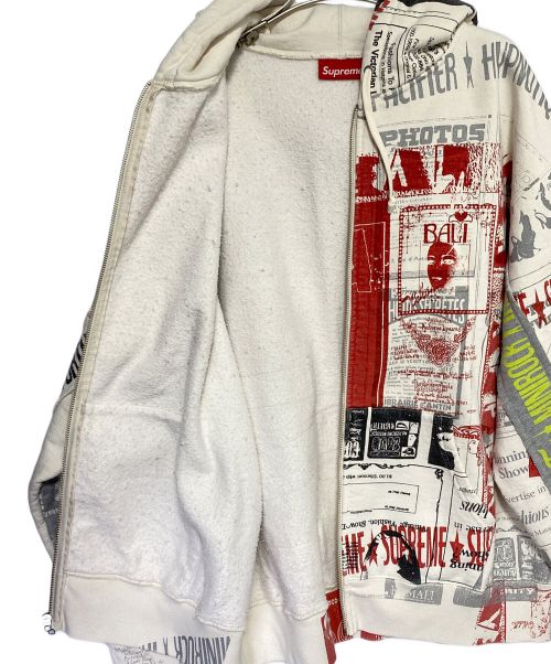 SUPREME（シュプリーム）SUPREME (シュプリーム) COLLAGE ZIP UP HOODED SWEATSHIRTS ホワイト サイズ:Lの古着・服飾アイテム