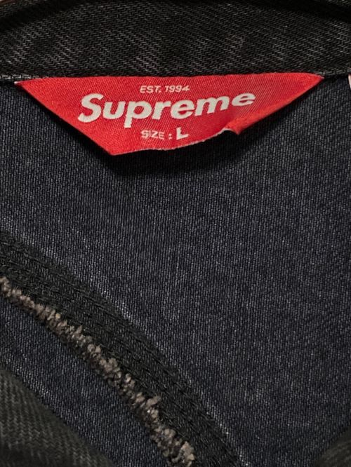 SUPREME（シュプリーム）SUPREME (シュプリーム) S Logo Denim Trucker Jacket ブラック サイズ:Lの古着・服飾アイテム