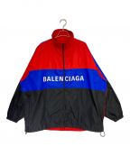 BALENCIAGAバレンシアガ）の古着「ジップアップナイロンジャケット」｜レッド×ブルー