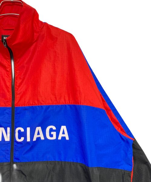 BALENCIAGA（バレンシアガ）BALENCIAGA (バレンシアガ) ジップアップナイロンジャケット レッド×ブルー サイズ:44の古着・服飾アイテム