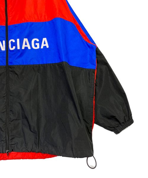 BALENCIAGA（バレンシアガ）BALENCIAGA (バレンシアガ) ジップアップナイロンジャケット レッド×ブルー サイズ:44の古着・服飾アイテム