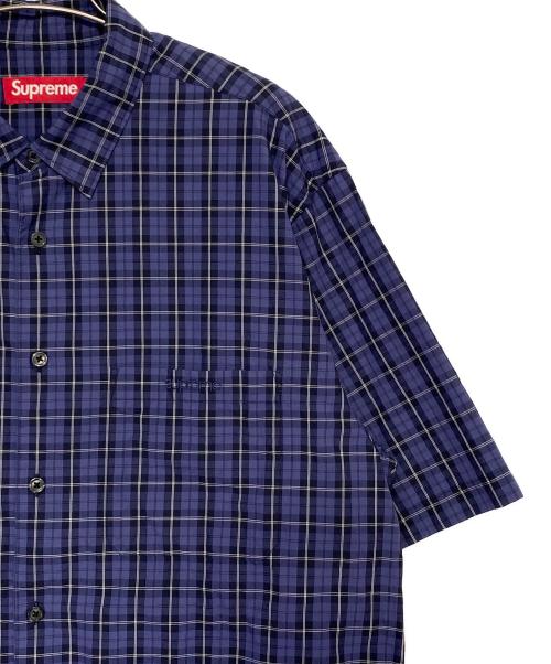 SUPREME（シュプリーム）SUPREME (シュプリーム) Loose Fit Mini Plaid S/S Shirt ネイビー サイズ:Lの古着・服飾アイテム