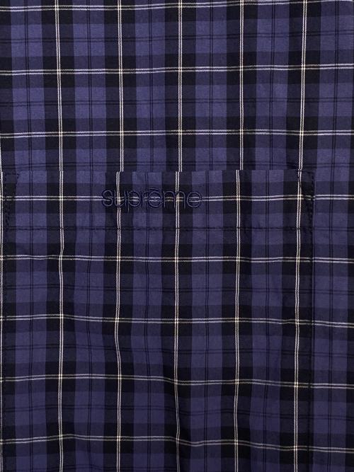 SUPREME（シュプリーム）SUPREME (シュプリーム) Loose Fit Mini Plaid S/S Shirt ネイビー サイズ:Lの古着・服飾アイテム