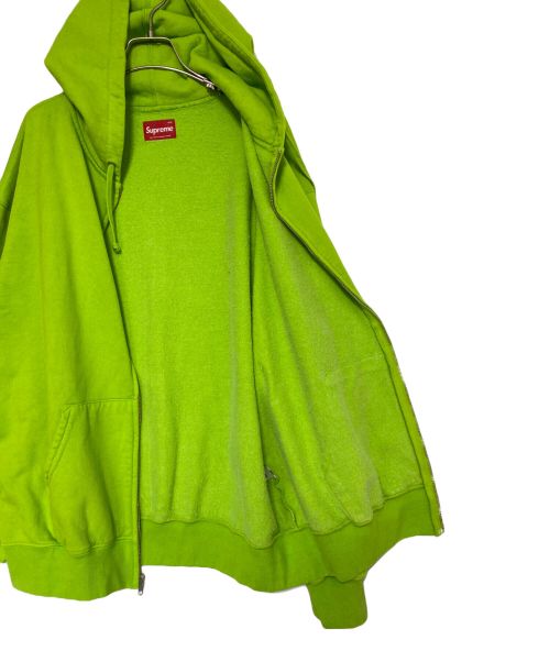 SUPREME（シュプリーム）SUPREME (シュプリーム) Overdyed Small Box Zip Up Hooded Sweatshirt 黄緑 サイズ:Lの古着・服飾アイテム