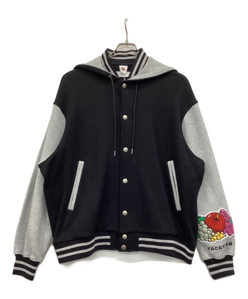 FACETASM（ファセッタズム）FACETASM (ファセッタズム) FRUIT OF THE LOOM (フルーツオブザルーム) STADIUM JACKET ブラック サイズ:4の古着・服飾アイテム