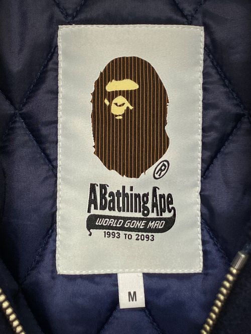 A BATHING APE（アベイシングエイプ）A BATHING APE (アベイシングエイプ) BAPE Melton Zip Jacket ブルー サイズ:Mの古着・服飾アイテム
