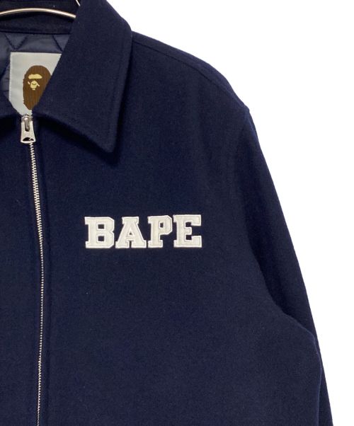 A BATHING APE（アベイシングエイプ）A BATHING APE (アベイシングエイプ) BAPE Melton Zip Jacket ブルー サイズ:Mの古着・服飾アイテム