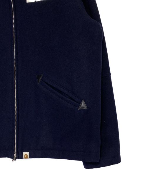 A BATHING APE（アベイシングエイプ）A BATHING APE (アベイシングエイプ) BAPE Melton Zip Jacket ブルー サイズ:Mの古着・服飾アイテム