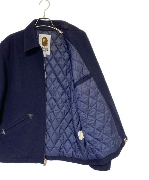 A BATHING APE（アベイシングエイプ）A BATHING APE (アベイシングエイプ) BAPE Melton Zip Jacket ブルー サイズ:Mの古着・服飾アイテム