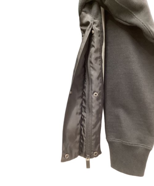 Dior（ディオール）Dior (ディオール) sacai (サカイ) ロゴ刺繍コットンフリーススウェット ブラック サイズ:Sの古着・服飾アイテム