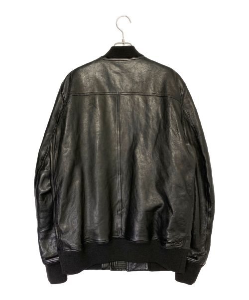 RICK OWENS（リックオウエンス）RICK OWENS (リックオウエンス) MA1レザーボンバーブルゾン ブラック サイズ:US42の古着・服飾アイテム