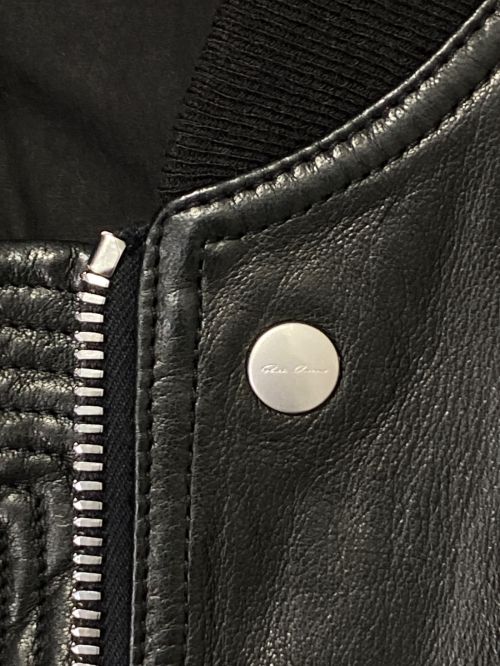 RICK OWENS（リックオウエンス）RICK OWENS (リックオウエンス) MA1レザーボンバーブルゾン ブラック サイズ:US42の古着・服飾アイテム