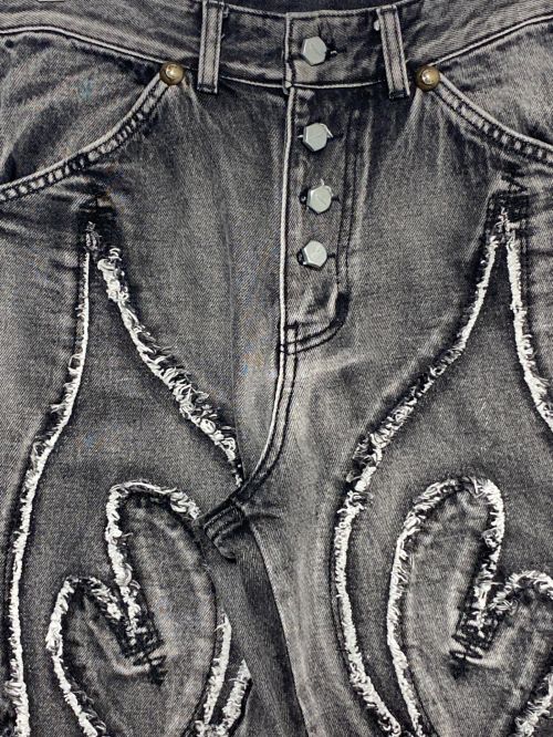 THUG CLUB（サグ クラブ）THUG CLUB (サグ クラブ) TRIBAL DENIM PANT ブラック サイズ:1の古着・服飾アイテム