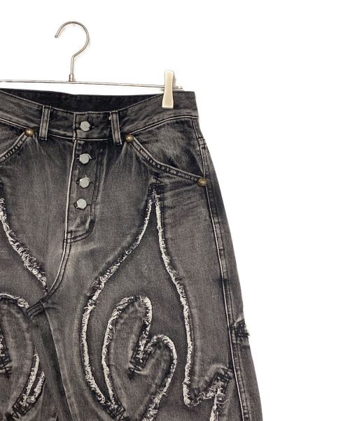 THUG CLUB（サグ クラブ）THUG CLUB (サグ クラブ) TRIBAL DENIM PANT ブラック サイズ:1の古着・服飾アイテム