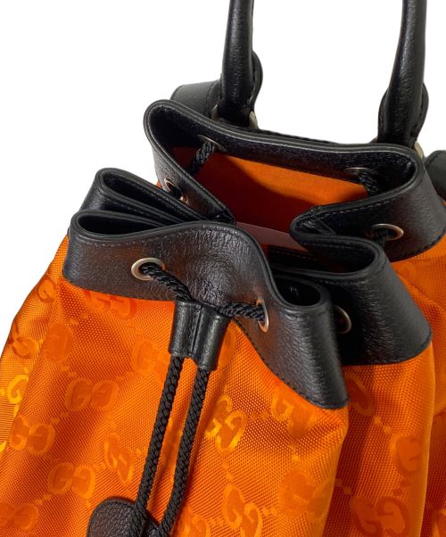 GUCCI（グッチ）GUCCI (グッチ) GG NYLON OFF THE GRID LARGE DRAWSTRING BACKPACK オレンジの古着・服飾アイテム