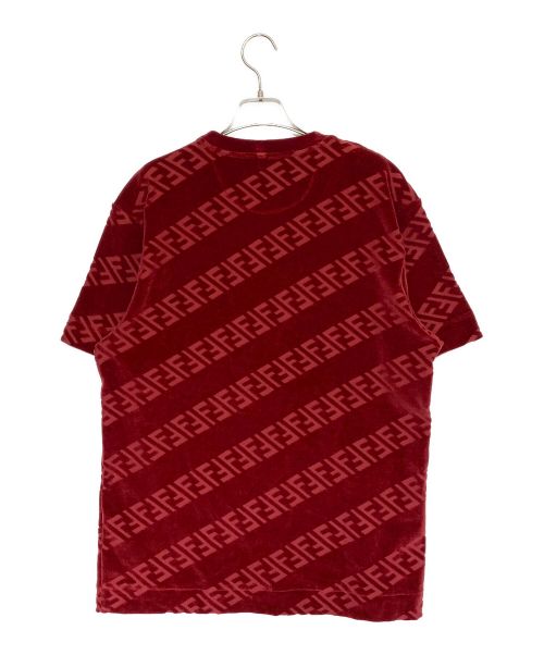 FENDI（フェンディ）FENDI (フェンディ) ベルベット Tシャツ レッド サイズ:Mの古着・服飾アイテム