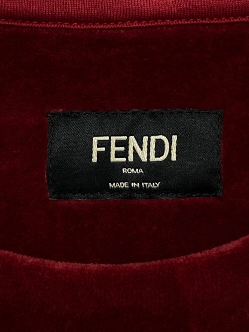 FENDI（フェンディ）FENDI (フェンディ) ベルベット Tシャツ レッド サイズ:Mの古着・服飾アイテム