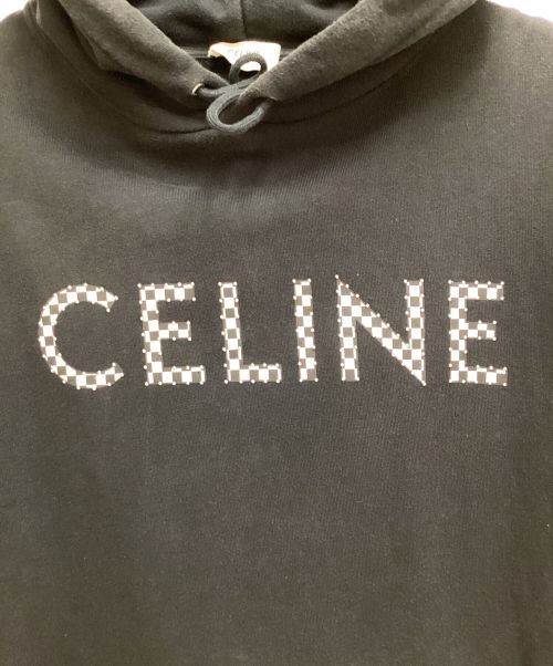 CELINE（セリーヌ）CELINE (セリーヌ) スタッズチェッカーロゴパーカー ブラック サイズ:Sの古着・服飾アイテム