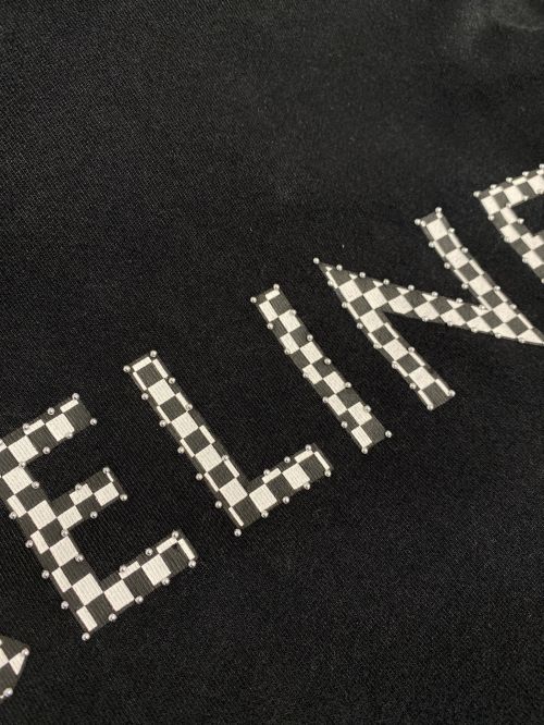 CELINE（セリーヌ）CELINE (セリーヌ) スタッズチェッカーロゴパーカー ブラック サイズ:Sの古着・服飾アイテム