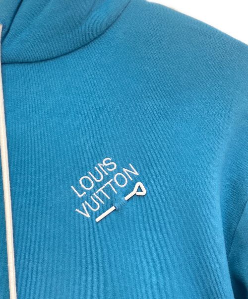 LOUIS VUITTON（ルイ ヴィトン）LOUIS VUITTON (ルイ ヴィトン) Signature Hoodie with Embroidery（シグネチャーフーディウィズ エンブロイダリー） スカイブルー サイズ:Mの古着・服飾アイテム