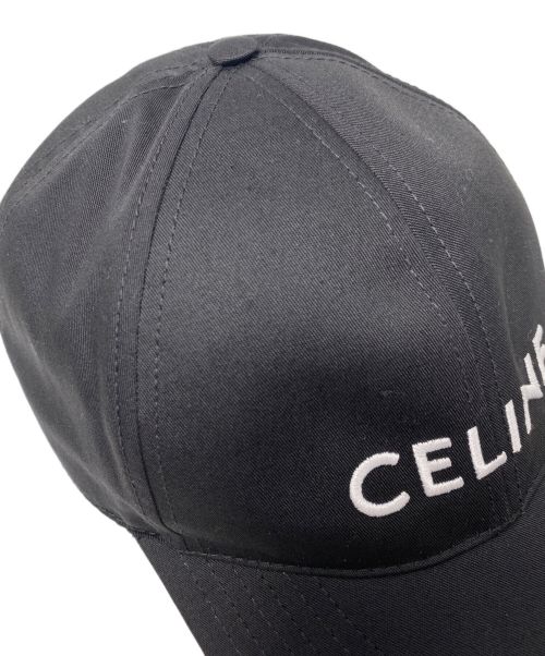 CELINE（セリーヌ）CELINE (セリーヌ) 刺繍ロゴベースボールキャップ ブラック サイズ:Lの古着・服飾アイテム