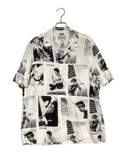 WACKO MARIA（ワコマリア）WACKO MARIA (ワコマリア) Stie lo (スティーロー) オープンカラーレーヨンシャツ ホワイト×ブラック サイズ:Sの古着・服飾アイテム