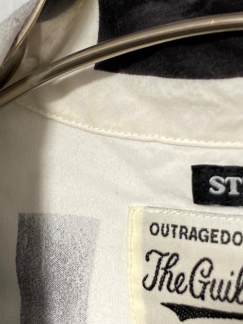 WACKO MARIA（ワコマリア）WACKO MARIA (ワコマリア) Stie lo (スティーロー) オープンカラーレーヨンシャツ ホワイト×ブラック サイズ:Sの古着・服飾アイテム