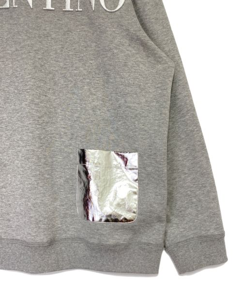 VALENTINO（ヴァレンティノ）VALENTINO (ヴァレンティノ) エンボス クルーネック スウェットシャツ グレー サイズ:Mの古着・服飾アイテム