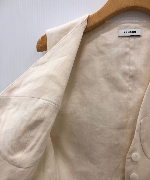 Sandro（サンドロ）Sandro (サンドロ) クロップド ベスト ベージュ サイズ:-の古着・服飾アイテム