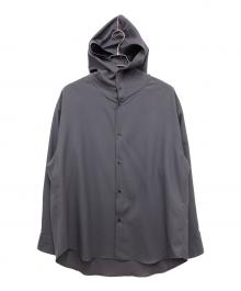 OVERCOAT（オーバーコート）の古着「Hooded Wool Shirt black」｜グレー