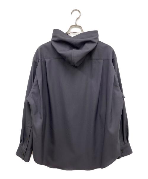 OVERCOAT（オーバーコート）OVERCOAT (オーバーコート) Hooded Wool Shirt black グレー サイズ:Mの古着・服飾アイテム