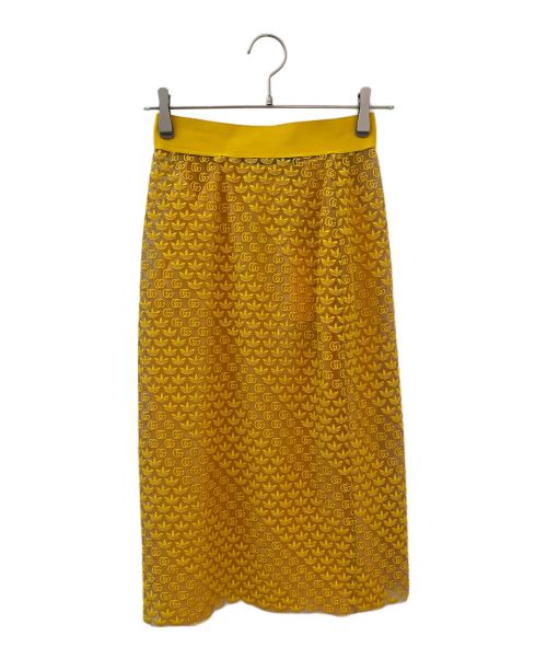 GUCCI（グッチ）GUCCI (グッチ) adidas (アディダス) GGチュールスカート イエロー サイズ:XS 未使用品の古着・服飾アイテム