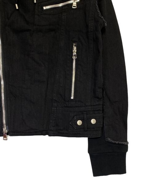 BALMAIN（バルマン）BALMAIN (バルマン) デニムライダースジャケット ブラック サイズ:48の古着・服飾アイテム