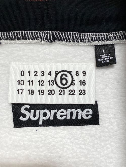 SUPREME（シュプリーム）SUPREME (シュプリーム) MM6 Maison Margiela (エムエムシックス メゾンマルジェラ) Zip Up Hooded Sweatshirt ホワイト サイズ:Lの古着・服飾アイテム
