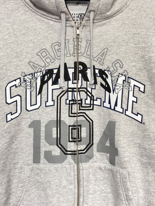 SUPREME（シュプリーム）SUPREME (シュプリーム) MM6 Maison Margiela (エムエムシックス メゾンマルジェラ) Zip Up Hooded Sweatshirt ホワイト サイズ:Lの古着・服飾アイテム
