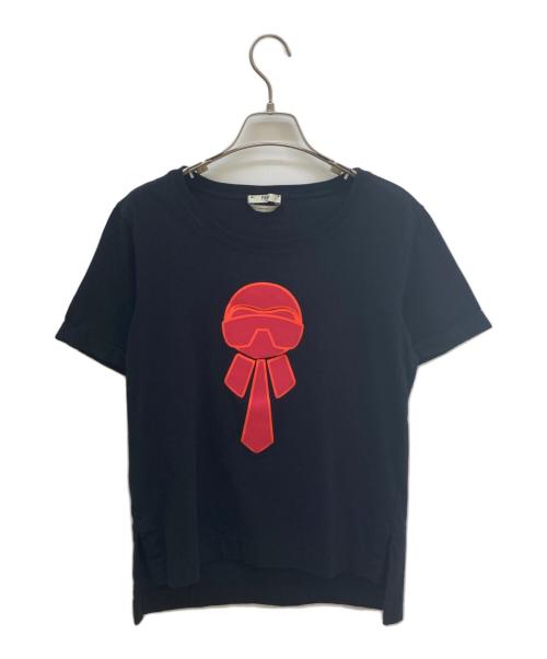 FENDI（フェンディ）FENDI (フェンディ) カールラガーフェルド Tシャツ ブラック サイズ:40の古着・服飾アイテム