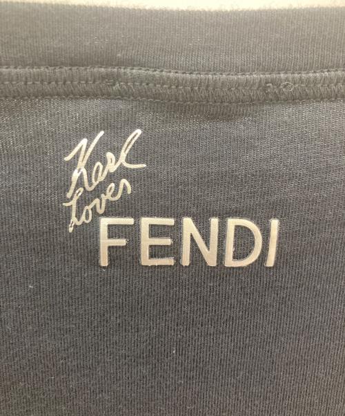 FENDI（フェンディ）FENDI (フェンディ) カールラガーフェルド Tシャツ ブラック サイズ:40の古着・服飾アイテム
