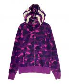 A BATHING APEアベイシングエイプ）の古着「SHARK FULL ZIP HOODIE」｜パープル
