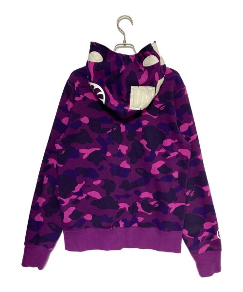 A BATHING APE（アベイシングエイプ）A BATHING APE (アベイシングエイプ) SHARK FULL ZIP HOODIE パープル サイズ:Mの古着・服飾アイテム