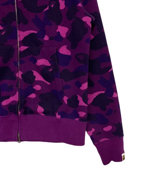 A BATHING APE（アベイシングエイプ）A BATHING APE (アベイシングエイプ) SHARK FULL ZIP HOODIE パープル サイズ:Mの古着・服飾アイテム