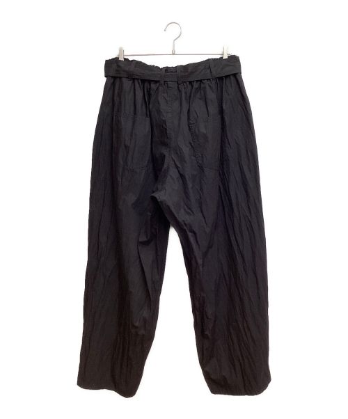GROUND Y（グラウンドワイ）GROUND Y (グラウンドワイ) NY/C CROSS EXTRA WIDE FRONT SEAM PANTS（クロスエクストラワイドフロントシームパンツ） ブラック サイズ:3の古着・服飾アイテム