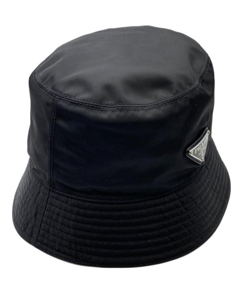 PRADA（プラダ）PRADA (プラダ) ReNylon 三角ロゴ バケットハット ブラック サイズ:L（59cm）の古着・服飾アイテム