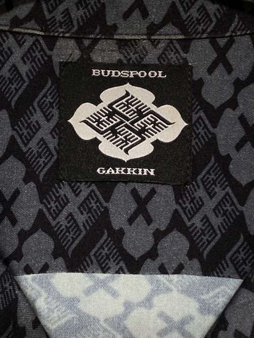 BUDSPOOL（バッズプール）BUDSPOOL (バッズプール) Gakkin (ガッキン) 花罰家紋 L/Sシャツ ブラック サイズ:Mの古着・服飾アイテム