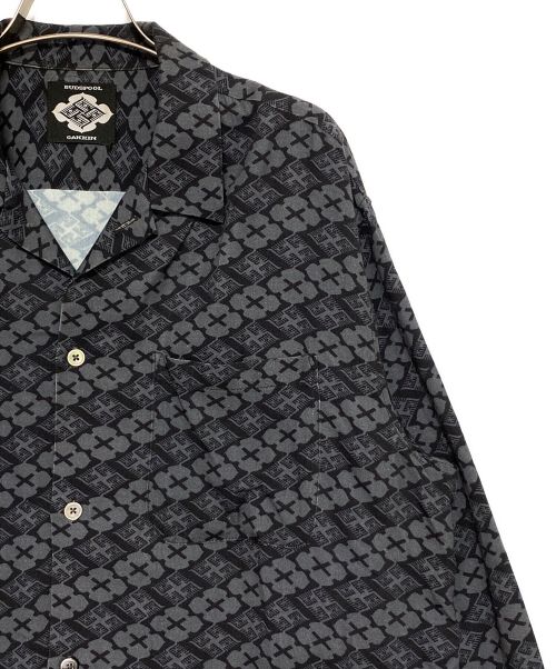 BUDSPOOL（バッズプール）BUDSPOOL (バッズプール) Gakkin (ガッキン) 花罰家紋 L/Sシャツ ブラック サイズ:Mの古着・服飾アイテム