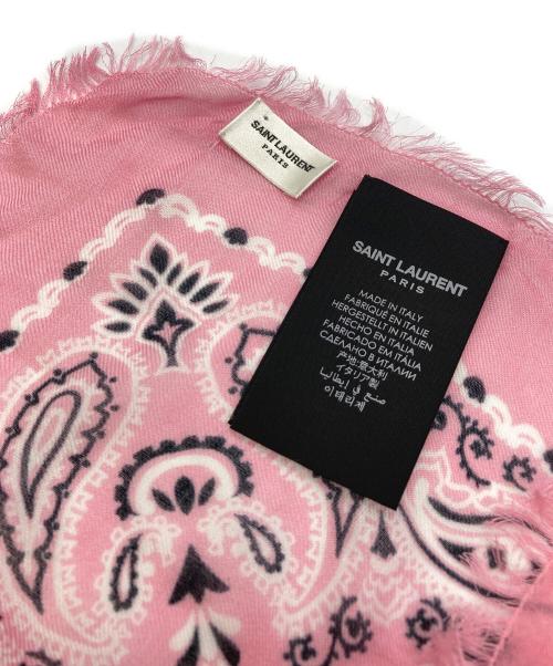 Saint Laurent Paris（サンローランパリ）Saint Laurent Paris (サンローランパリ) Saint Laurent Scarf ピンクの古着・服飾アイテム