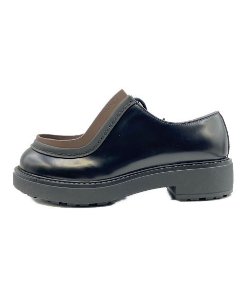 PRADA（プラダ）PRADA (プラダ) ブラッシュドレザー レースアップ シューズ ブラウン サイズ:7の古着・服飾アイテム